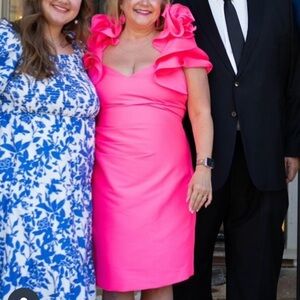 Hot pink Lilly Pulitzer x Badgley Mischka Collab Dress